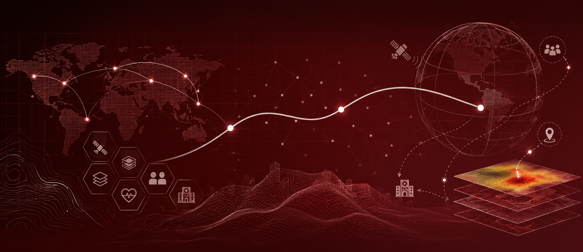 Digital earth and geospatial network banner